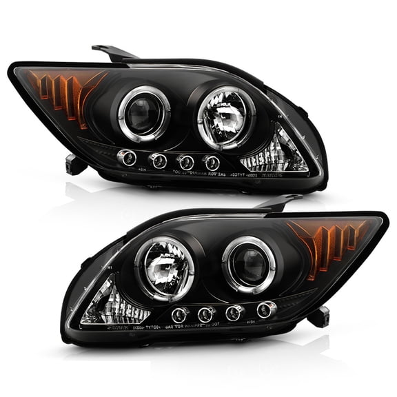 AKKON - For Scion tC Sport Coupe Black Bezel Dual Projector LED Headlights Replacement Left/Passenger Lamps
