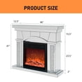 thumbnail image 2 of AUWHALEUS Silver Mirrored Electric Fireplace with Crystal Decor, 7 Colors 3D LED Flame Fire Place, 2 of 7