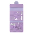 thumbnail image 1 of Clippers de uñas Conjunto con estuche de transporte Pedicura Archivos Tijeras Hombres Mujeres Fingerna Suministros de manicura Kit de cuidado personal Púrpura 16 Piezas Vogacara HA011806-02, 1 of 7