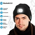 thumbnail image 2 of Bodychum Wireless Beanie Hat Musical for Outdoor Sports Flashlight Beanie Cap with Headlight for Adult Teen Men Women Skiing Skating Running, Black, Valentines Day Gifts, 2 of 8