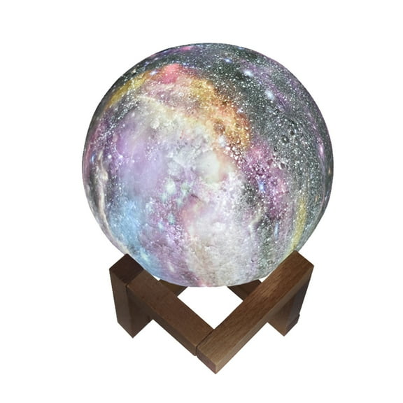 VerPetridure 3D Printing LED Moon Light Pat Remote Control Voice Night Creative Gift Lights