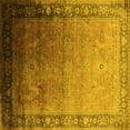 thumbnail image 1 of Ahgly Company Machine Washable Indoor Square Oriental Yellow Industrial Area Rugs, 7' Square, 1 of 4