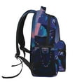 thumbnail image 3 of Xecao Starry Sky Meditating Chimpanzees Backpack, a stylish and functional choice for both men and women, is the perfect basic bookbag for college, work, or travel, 3 of 5