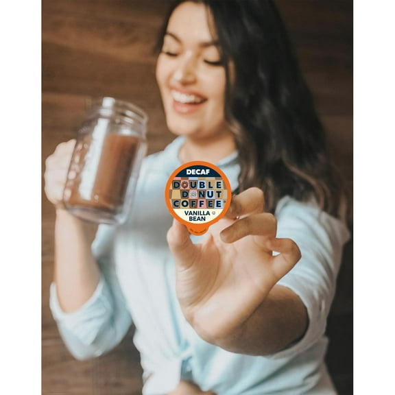 Double Donut Decaf Vanilla Bean Flavored Coffee Pods