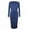 Navy, variant on WRKEKC Womens Dresses Casual Solid Color Long Sleeve Round Neck Midi Dress for Fall Winter Detachable Belt Side Pockets Soft Fabric with Back Zip