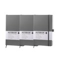 thumbnail image 1 of 3pcs Business Notebook Portable Organiser - A5 Strap - Premium Grey (96 sheets, 192 pages), 1 of 5