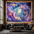 thumbnail image 6 of Koi Among Lotus Flowers Around a Glowing Moon, Serene Fantasy for Space Lovers, Celestial Wall Art, Housewarming Gift, Tapestry Wall Hanging for Bedroom and Living Room, 6 of 7