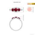 thumbnail image 4 of ANGARA Natural Ruby Three Stone Diamond Split Shank Ring in 14K White Gold for Women (Size-5mm) | July Birthstone, Birthday, Anniversary, Jewelry Gift for Women | Natural Ruby Ring, 4 of 8