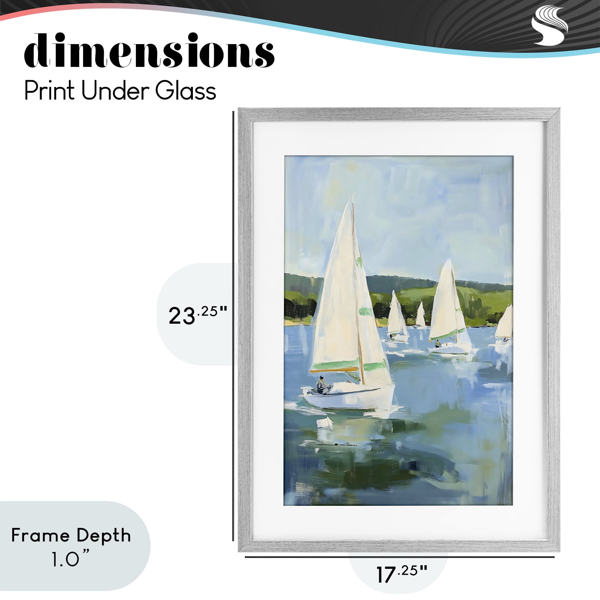 Stupell Industries Boat Race Regatta Gray Framed Print Under Glass, design by Petal Prints Design