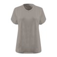 thumbnail image 4 of Fartey Plus Size Oversized T Shirts for Women 2025 Summer Half Sleeve V Neck Tops Loose Casual Drop Shoulder Tshirt Fashion Y2K Solid Color Tees Purple XL, 4 of 4