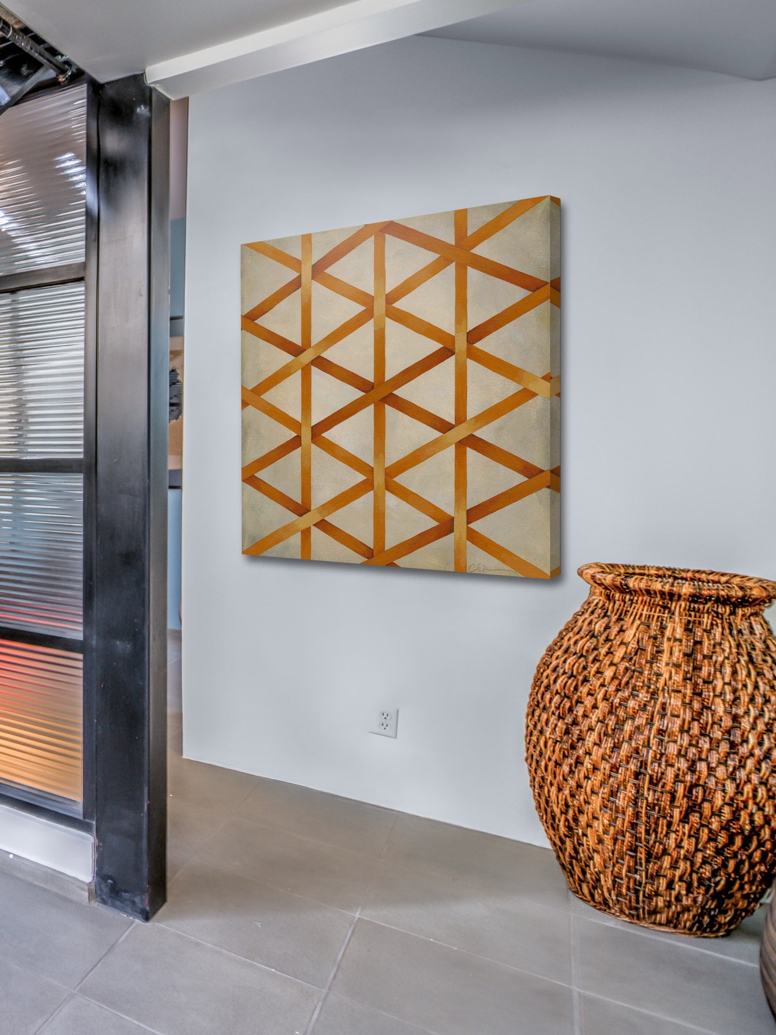 "Woven Symmetry IV" Painting Print on Wrapped Canvas