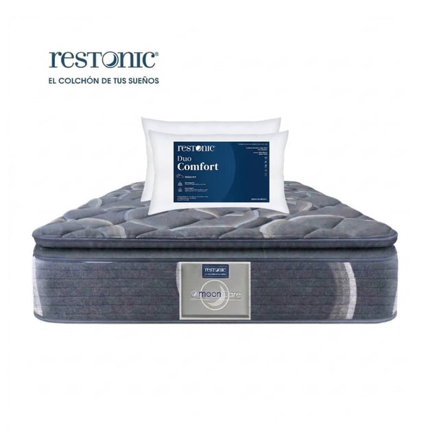 Colchón King Size Restonic Ortopédico Confort Plus + 2 Almohadas Restonic