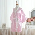 thumbnail image 7 of SwiftWear Women's Pure Satin Kimono Robes Bridesmaid Bride Party Wedding Robes Lightweight Luxury Silky Bathrobes Loungewear Sleepwear, Pink, 7 of 7