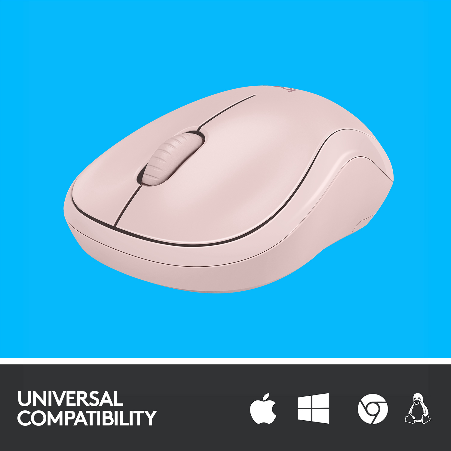 Logitech Silent WRLS Mouse, 2.4 GHz with USB Receiver, Optical Tracking, Ambidextrous, Rose - image 4 of 8