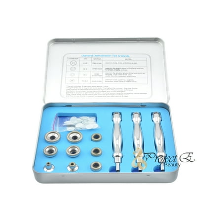 Diamond Microdermabrasion 9 Tips & 3 Wands for use with Diamond Dermabrasion Peeling Machine