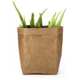 thumbnail image 3 of 1 paquete de bolsa de papel Kraft lavable, bolsa de almacenamiento multifuncional resistente al desgaste para el hogar, bolsa de compras, maceta para plantas, bolsa de comida reutilizable ecológica (k Feliz Sencillez, 3 of 5