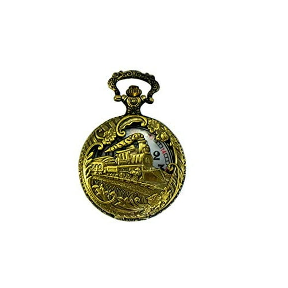 North American Railroad Approved, Railway Regulation Standard,Historical Train Steampunk Pocket Watch"150th Aniversary USA" Japanese Movement"Steam Engine #"3" (of 5 Watch Collection)