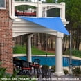 Sun Shade Sail 9Feet Extension Pole Kit Contains Rope,Stakes Snapclips