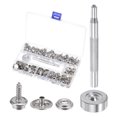 thumbnail image 1 of 50 Juegos Lona Broches Kit 5/8" Inoxidable Acero Tornillo Presión Botón Sujetadores Kit Broches para Barco Cubierta Alfombra Reparación con 2uds, Plateado Tono, 1 of 7