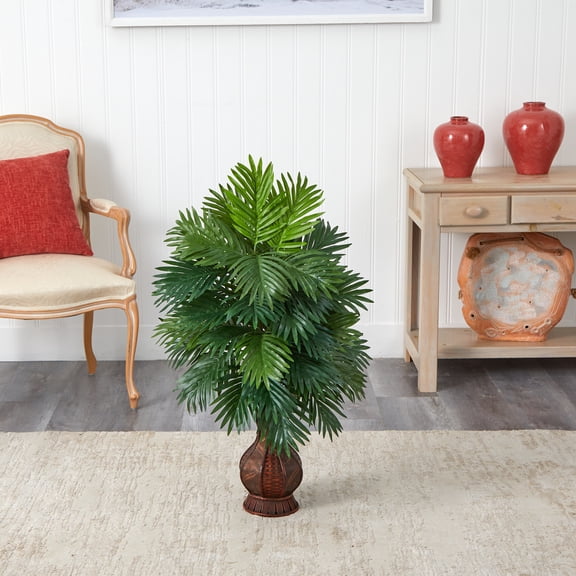Nearly Natural Areca Palm Silk Artificial Plant with Urn- 37"