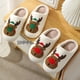 thumbnail image 4 of Zapatillas de algodón de alce de Navidad para hombres y mujeres, zapatos de felpa para interiores, toboganes de piso antideslizantes, lindos dibujos animados para el hogar, invierno, 20, 4 of 5