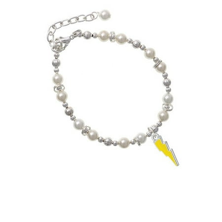 Yellow Lightning Bolt Imitation Pearl Beaded Bracelet Yellow Lightning Bolt Imitation Pearl Beaded Bracelet