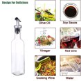 thumbnail image 3 of Olive oil dispenser bottle set of 2, oil and vinegar set, kitchen oil bottle, square tall glass oil bottle-style:style1;, 3 of 6