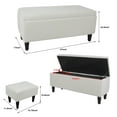 thumbnail image 5 of Fionafurn 43.3" Rectangular Velvet Storage Ottoman Bench with 2 Footstool, Hinged Lid Lift Top, Beige, 5 of 8
