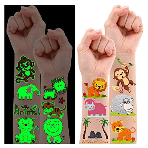 60 jungle animal temperary transfer tattoos ideal for childrens party loot bags 