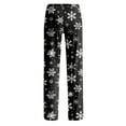 thumbnail image 5 of WTOBBY Women's Anime Print Pajama Pants, Casual Sleepwear with Drawstring Elastic Waist, Comfortable Straight Leg Design for Yoga and Holiday Christmas Print for Home Use,Black L, 5 of 7