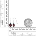 thumbnail image 2 of Gem Stone King 925 Sterling Silver Red Rhodolite Garnet and Blue Diamond French Wire Dangle Earrings for Women (4.20 Cttw, Gemstone January Birthstone, Heart Shape 8MM), 2 of 3