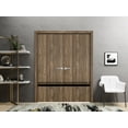 thumbnail image 4 of Slab Barn Door Panel 36 x 96 inches | Planum 0012 Walnut with Frosted Glass | Sturdy Finished Interior Doors | Pocket Closet Sliding, 4 of 6