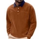 thumbnail image 2 of pstuiky camisas de manga larga para hombre, Camisa informal de manga larga con botones y bolsillo de pana de color liso para hombre Tops casuales para hombres m, 2 of 9