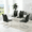 Black Silver*4, variant on StnTalk Modern Dining Chairs Set of 4, White Dining Chairs with Thick Cushions, Faux Leather Kitchen & Dining Room Chairs with Backrest and Metal Legs for Dining Living Room, Easy to Assemble