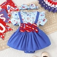 thumbnail image 2 of Zanarzt Infant Ruffle Romper Girl Newborn Infant Baby Girl Clothes Rompers Summer Jumpsuits Romper Infant Baby Clothes Girl Blue,6-12 Months, 2 of 8
