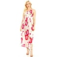 thumbnail image 5 of Sakkas Iyabo Women's Sleeveless Casual Summer Floral Print Dress Maxi Long Stretch - W-Pink - One Size, 5 of 5