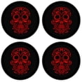thumbnail image 2 of Silicone Non-Slip Drink Coasters with Removable Printed Absorbent Felt Pad - Set of 4 - Red Sugar Skull, 2 of 3