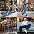 thumbnail image 4 of Mens Dress Socks, PUTUO Bamboo Viscose Dress Socks for Men, Seamless Striped Casual Socks for Business 6-Pair, 4 of 6