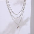 thumbnail image 4 of Boho Layered Star Necklace Choker Chain Silver Star Pendant Necklace, 4 of 5
