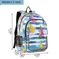 thumbnail image 2 of FORMRS Unisex School Backpack 17" Student Travel Bag with Laptop Compartment, Yellow Hand Drawn Sailboats, 2 of 7