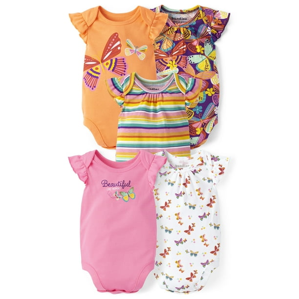 The Children's Place Baby Girl 5Pack ShortSleeve Bodysuit, Sizes