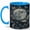 Blue, variant on Moon Moth Night 11oz Ceramic Mug, Dark Celestial Art