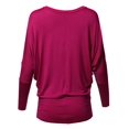 thumbnail image 2 of FashionOutfit Women's Casual Solid Boat Neck Long Dolman Sleeve Top - MADE in USA, 2 of 4