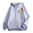 thumbnail image 2 of Christmas Hoodies for Women 2025 Long Sleeve Zip Up Santa Claus Graphic Hooded Sweatshirt with Pockets Jacket Coat, 2 of 7