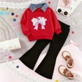 thumbnail image 2 of Kogui Little Girls Jogging Sets Kids Toddler Girl Clothes Print Sweatshirt Pants 2Pc Outfits Set 3T 4T (Dark Purple,3-4 Years), 2 of 3