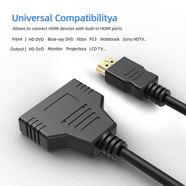 Hdmi Splitter Adapter Cable Hdmi Splitter 1 In 2 Out $hdmi Male To Dual Hdmi