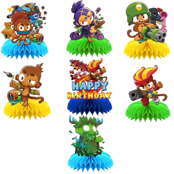 Bloons TD Tower Defense Honeycomb Centerpieces Table Toppers Decorations for Birthday Party Decor Supplies