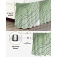 thumbnail image 3 of Sage Green Ombre Wrap Around Bed Skirts for Queen Bed 16" Drop,Bed Skirt with Adjustable Elastic Belt Dust Ruffle Bed Valance for Bedroom Modern Geometric Abstract Art Aesthetics Bed Frame Cover, 3 of 7