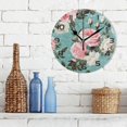 thumbnail image 3 of Coolnut Wall Clock Pink White Roses 10 Inch Silent Non Ticking Quality Quartz Battery Operated Digital Round Easy to Read for Home Office Kitchen Home Decor, 3 of 7