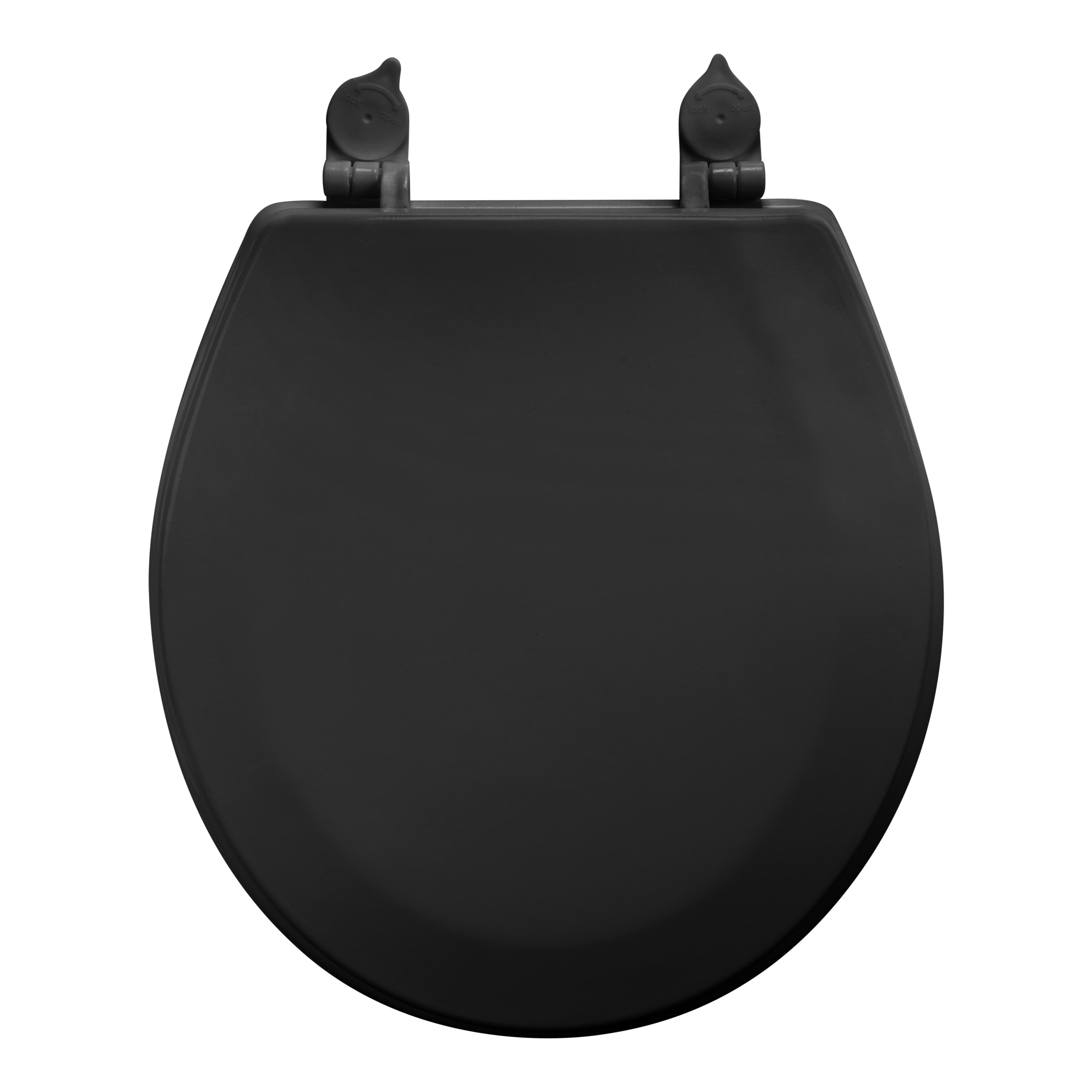 Bath Bliss Beveled Standard Round Toilet Seat Black